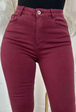 Alaia Wine Super Stretchy Skinny Jeans