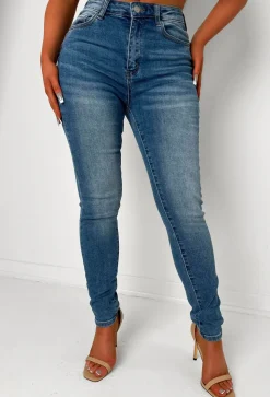 Amelie Mid Wash Stretch Push Up Skinny Jeans