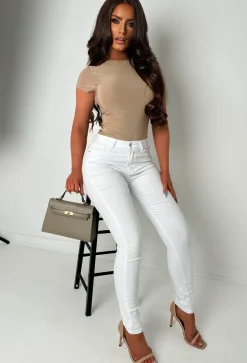 Amelie White Stretch Push Up Skinny Jeans