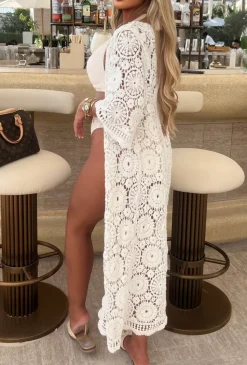 Boho Beauty Cream Crochet Knit Cardigan
