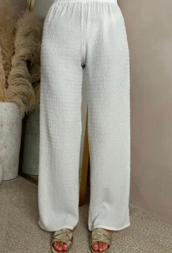 Crimson Crush Cream Straight Leg Stretch Trousers
