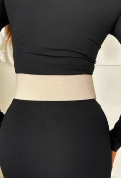 Cutesy Babe Nude Faux Suede Elasticated Belt