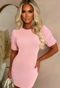 Doll House Pink Frilly Sleeve T Shirt Dress