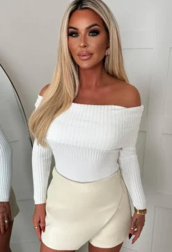 Don't Hold Back Nude Faux Leather Wrap Over Skort