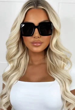 Expensive Love Black Square Sunglasses