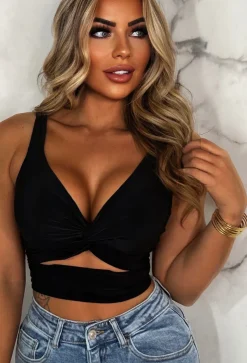 Favourite Feeling Black Cut Out Crop Top