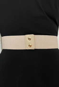 Hollywood Glam Beige Gold Detail Elasticated Belt