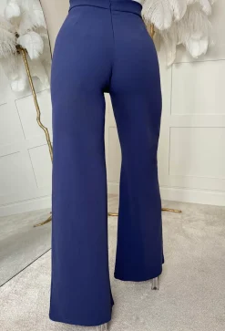 I See Fire Blue High Waisted Wide Leg Trousers