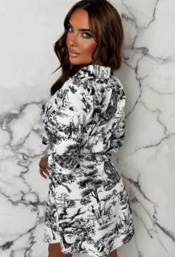 Jungle Romance Black Jungle Print Shirt Dress