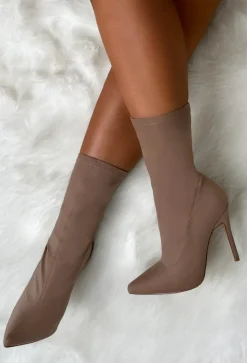 Over Indulge Me Mocha Pointed Toe Sock Boots