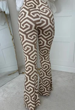 Riviera Romance Beige Printed Jersey Trousers