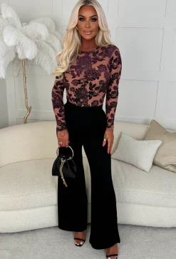 Rose Multi Jacquard Velvet Bodysuit