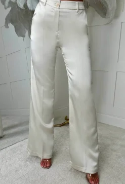 Satin Illusion Champagne Satin Trousers