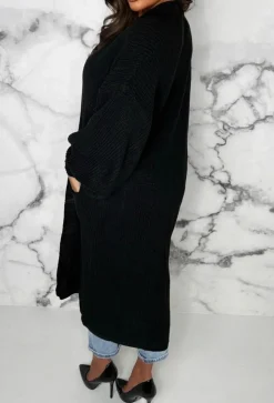 She's Sweet Black Knitted Cardigan