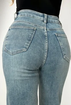 Sugar Daddy Light Wash Super Stretch Dad Fit Wide Leg Jeans