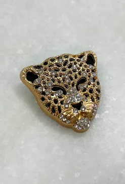 The Hustle Gold Jaguar Head Brooch