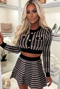 Thinking Of You Beige Check Knitted Jumper
