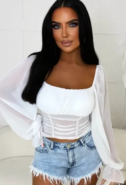 Trust In Me White Milkmaid Mesh Top