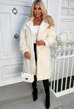 Wrap Up Tight Cream Teddy Belted Coat