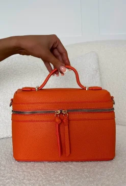 Xoxo Chic Orange Top Handle Vanity Bag